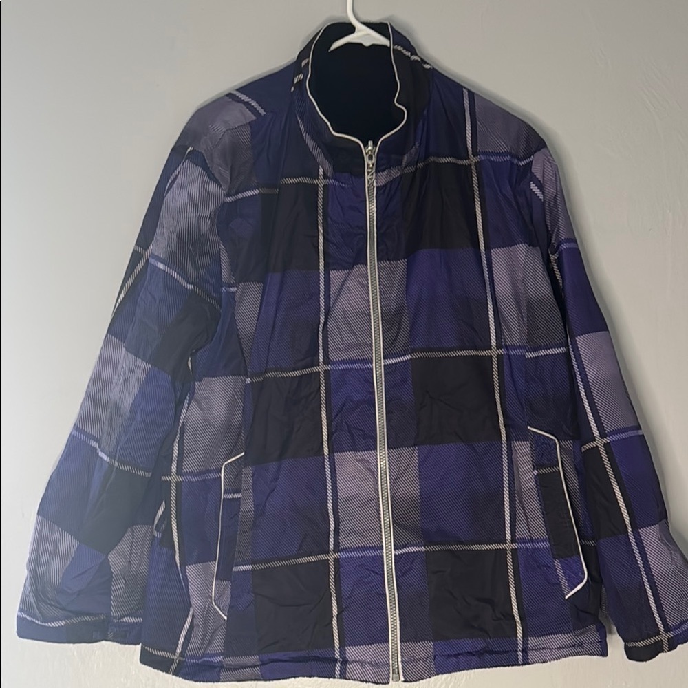ZeroXposur Blue and Black Teddy Jacket Cozy Zip-Up